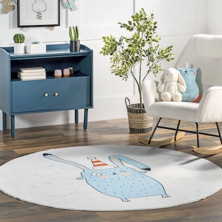 Nuloom Eowyn Modern Rabbit Machine Washable Kids Area Rug 6ft HJCL16A-R606